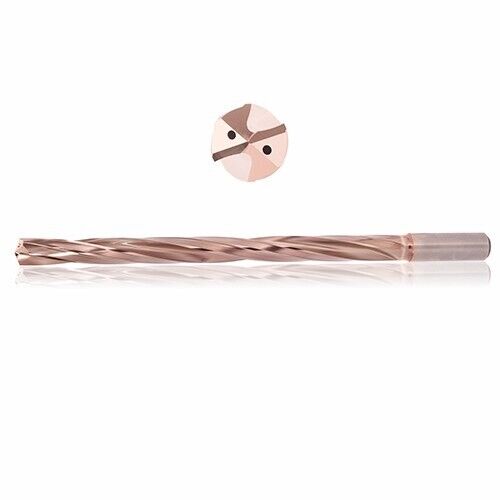 PCT .3281" Solid Carbide Drill 16xD ZrCN Coating 135° Coolant Thru 2 Flute USA