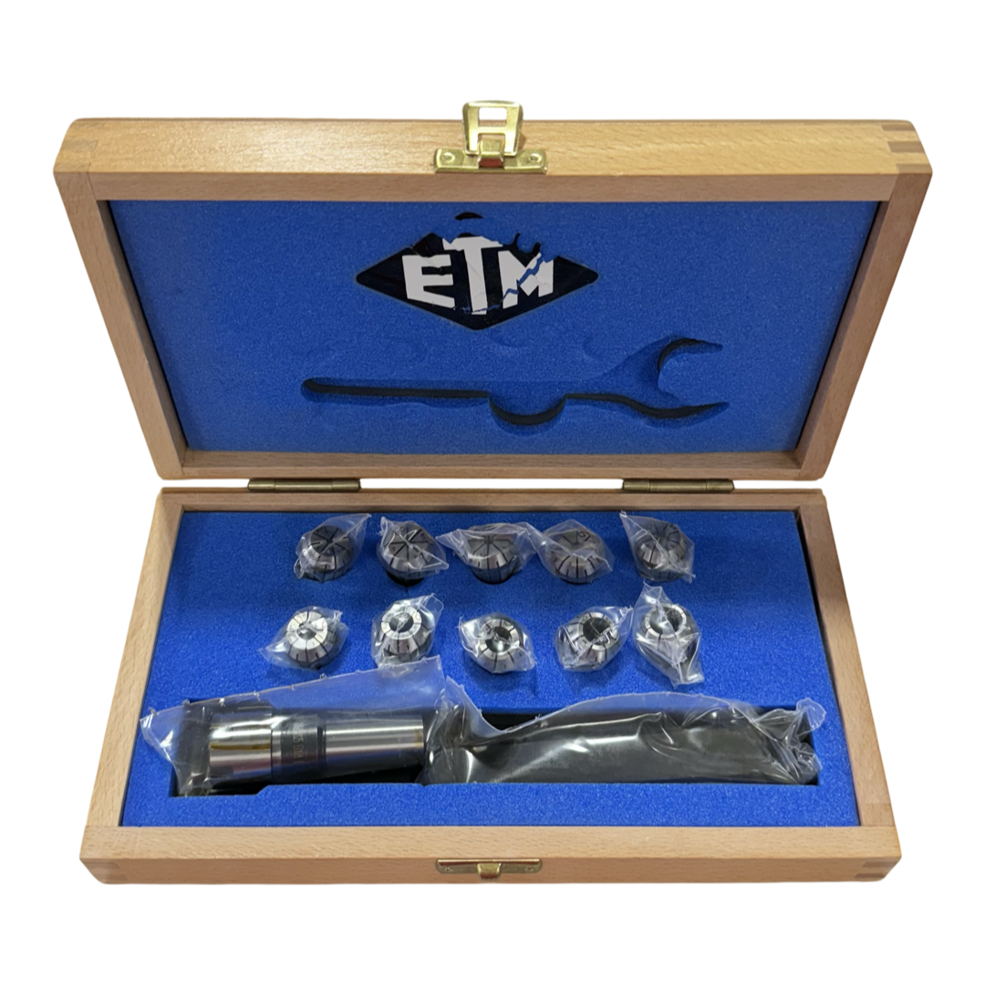 ETM ER16 1/32" to 3/8" Mini Collet Chuck Set 5/8" Shank 1-1/4" Extension