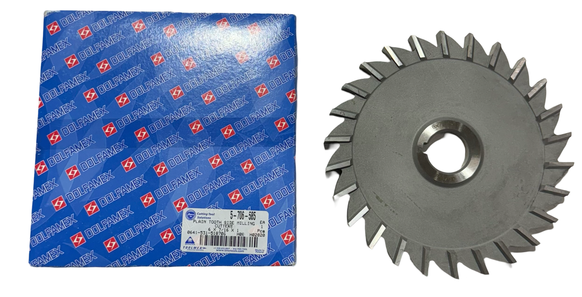 TMX 6" x 7/16" x 1" HSS Plain Tooth Side Milling Cutter 5-706-585