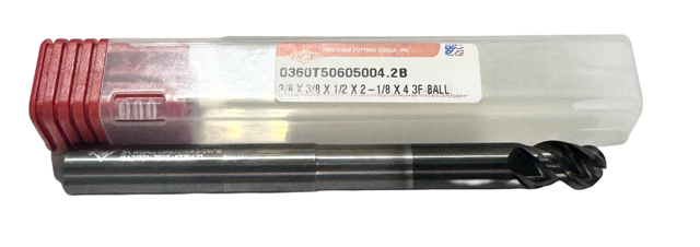 PCT 3/8" Carbide Ball End Mill 3 Flute DLC Coating