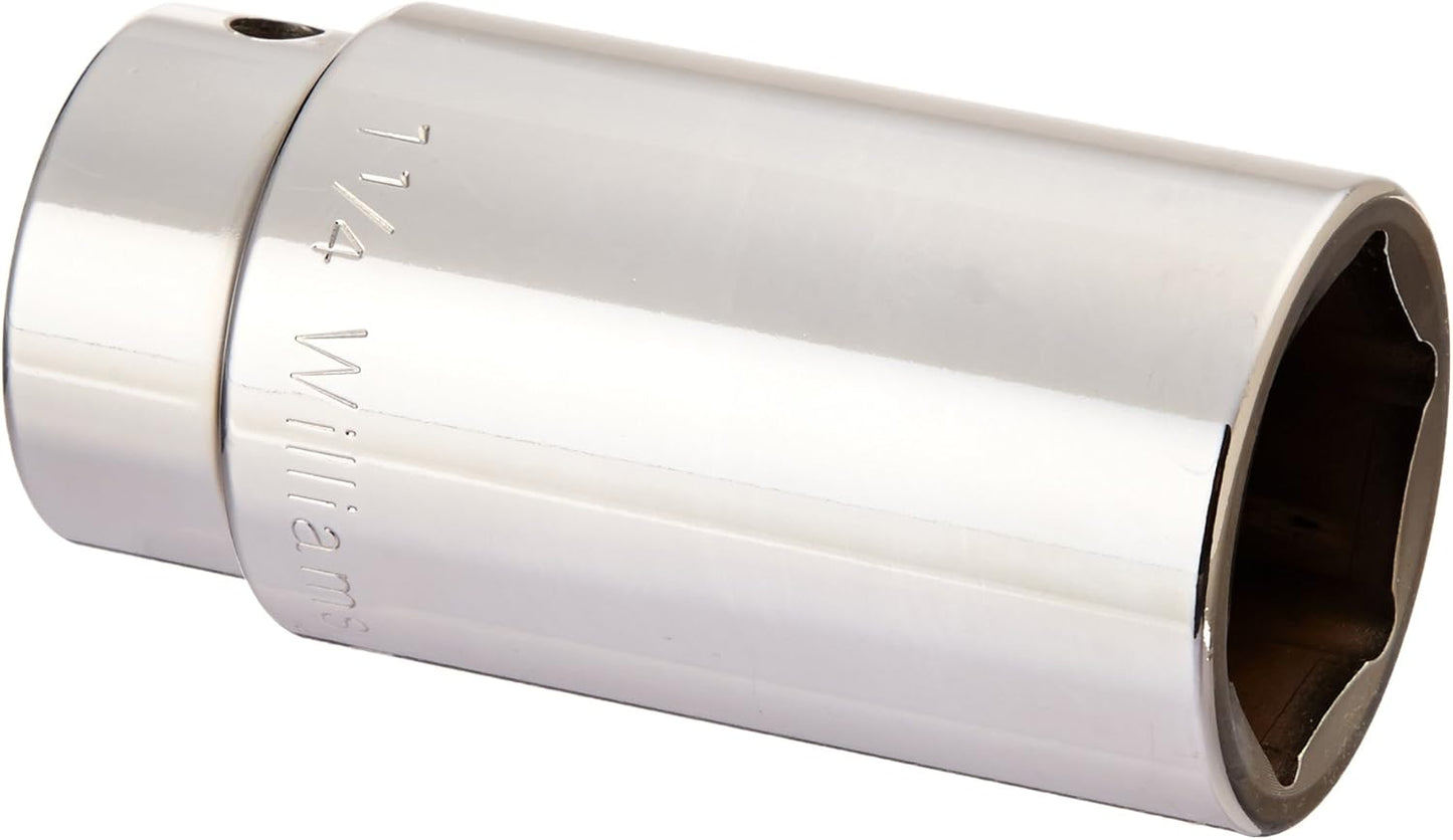Williams 3/4" Drive 1-1/4" Deep Socket 6 Point Fully Polished USA Made