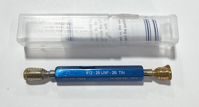 Van Keuren 12-28 UNF 2B Tin Coated Go/Not Go Thread Plug Gage Double End