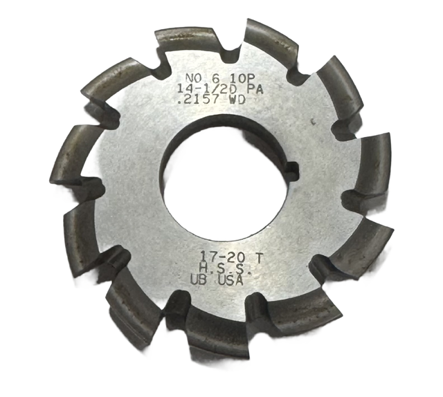Union Butterfield 10DP #6 Gear Cutter 7/8" Arbor Hole USA Made