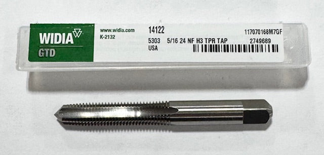 Widia 5/16"-24NF HSS Straight Flute Tap H3 4 Flute Taper Tap USA