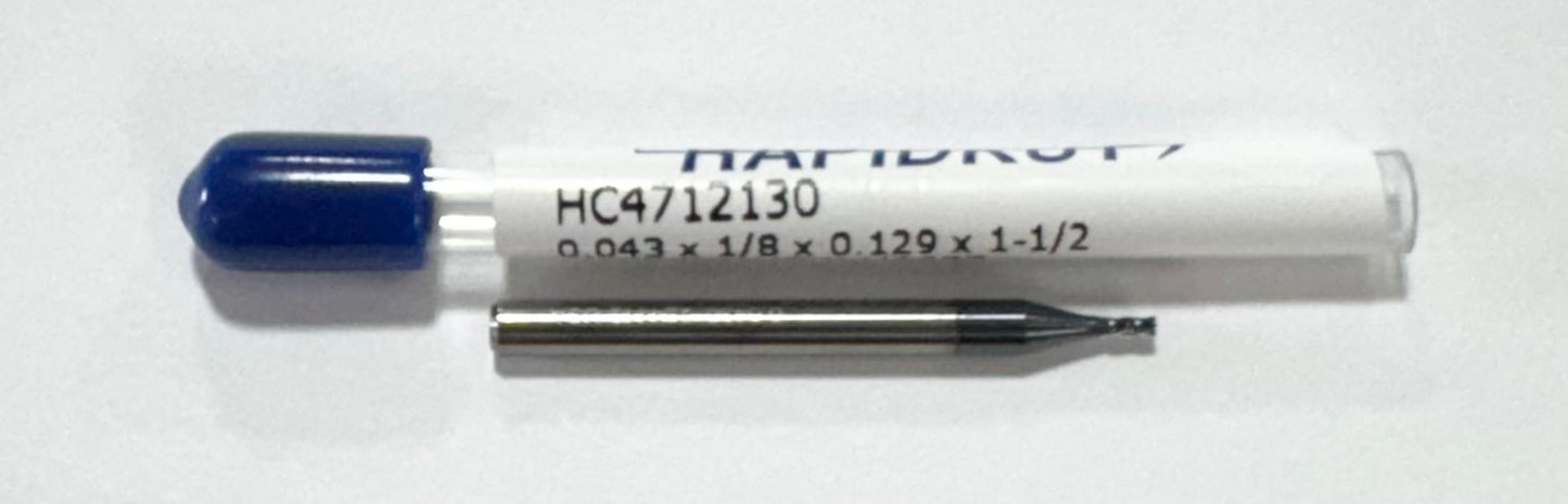 RapidKut 0.043" Carbide End Mill 4 Flute AlTiN Coated USA Made