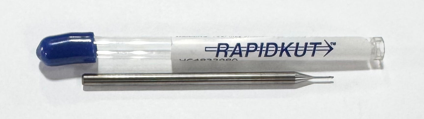 RapidKut 0.025" Carbide Ball End Mill 3 Flute 30 Deg Helix USA Made