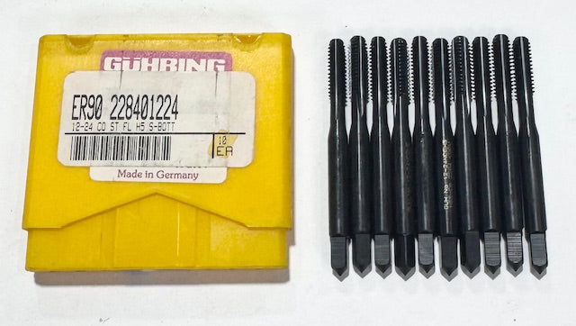 Guhring 12-24 Cobalt Hand Tap 4 Flute H5 Plug Taps 10 Pack