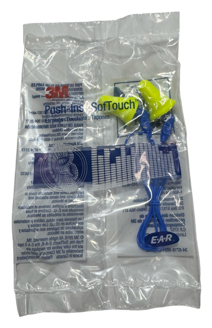 3M E-A-R Push-Ins Soft Touch Corded Ear Plugs 31DB Noise Reduction 25 Pack