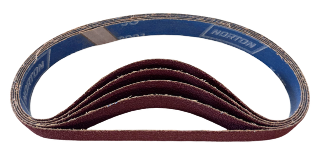 Norton 1" x 24" SG R981 File Sanding Belts 50 Grit Ceramic Alumina 5 Pack