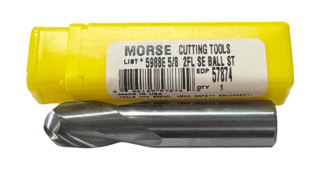 Morse 3/4" Carbide Ball End Mill 2 Flute USA Made 57875