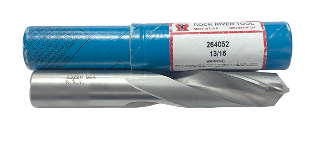 Rock River Tool 13/16" Carbide Tipped Drill Stub Length 118 Deg USA Made