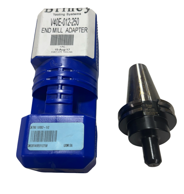 Briney CAT40 End Mill Adapter 1/8" x 2-1/2" V40E-012-250