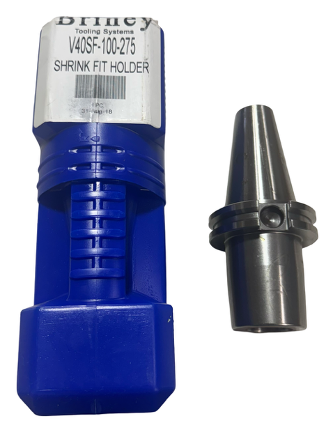 Briney CAT40 Shrink Fit Tool Holder, 1" Hole, 2.75" Gauge Length V40SF-100-275