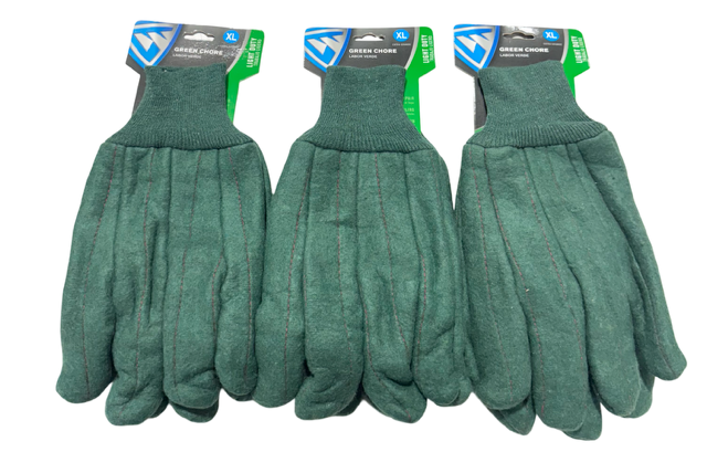 West Chester Heavy-Duty Polyester & Cotton Green XL Chore Gloves 3 Pack