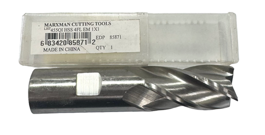 Marxman 1" HSS End Mill 4 Flute Center Cutting