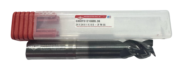 PCT 3/4" Carbide End Mill 3 Flute Necked AlTiCrN Coated Variable Helix
