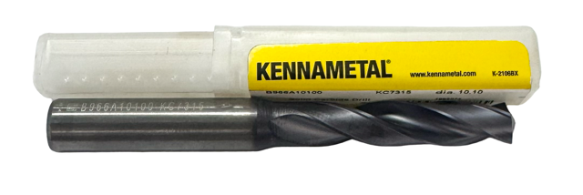 Kennametal 10.10mm Solid Carbide Drill Screw Machine Length TiAlN 2 Flute
