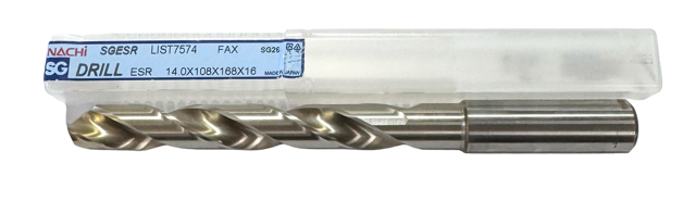 Nachi 14mm HSS-PM Drill Bit Jobber Length SG Coated 2 Flute