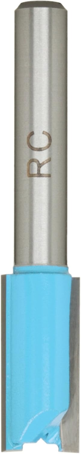 Roman Carbide 3/8" Carbide Tipped Straight Bit, Double Fluted, 1/4" Shank