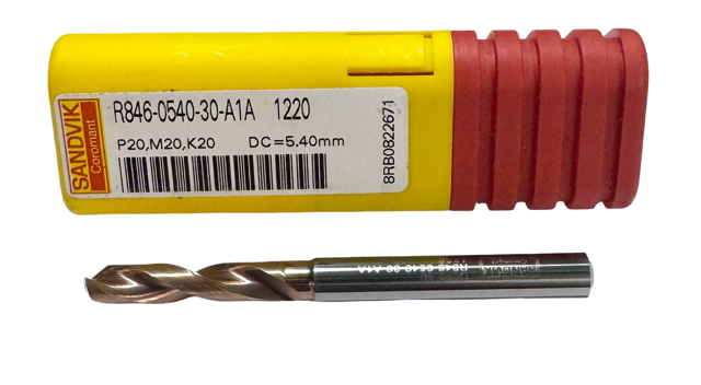 Sandvik 5.40mm Solid Carbide Drill R846-0540-30-A1A 1220