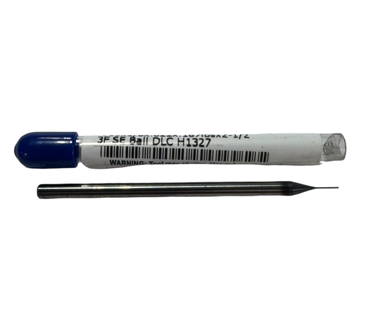 RapidKut .015" Carbide Ball End Mill 12xD 3 Flute DLC Coated USA Made