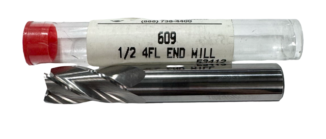 1/2" Carbide End Mill 4 Flute USA Made