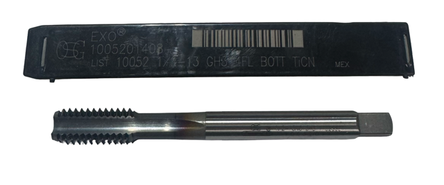OSG 1/2"-13 NC HSS-PM Straight Flute Tap VC10 4FL GH3 TiCN Coated