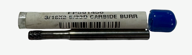 RapidKut 5/32" Carbide Burr Cylindrical Raidus End 3/16" Shank USA
