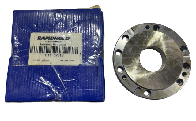 RapidHold 5" Steel Rotary Table Base Plate for Plain Back F Mount Chucks