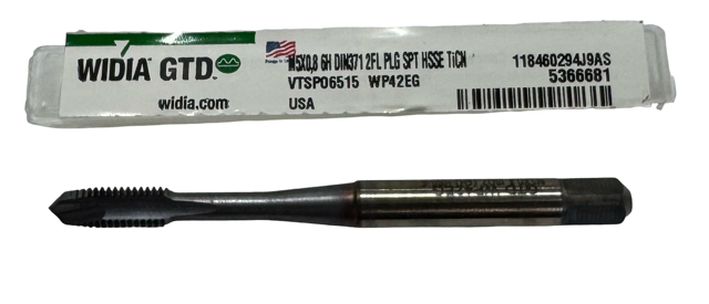 Widia M5 x 0.8mm HSS-E Spiral Point Plug Tap TiCN 2 Flute USA Made