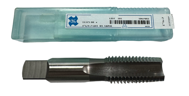 OSG 1-1/4"-7 HSS Straight Flute Tap 4 Flute GH4 Taper Tap