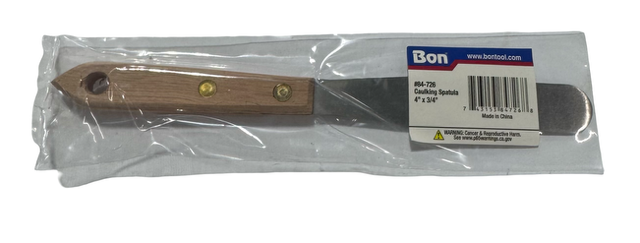 Bon Tool 4" x 3/4" Caulking Spatula, Stainless Steel Blade, Wood Handle