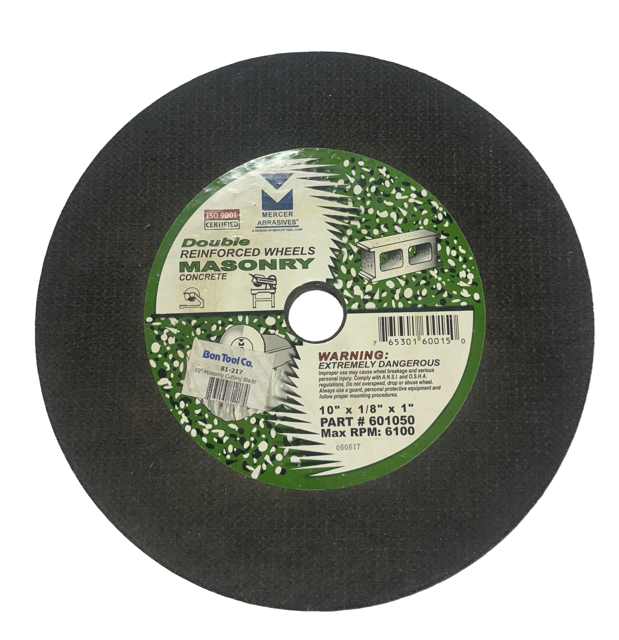 Bon Tool 10" x 1/8" x 1" Double Reinforced Masonry Blade