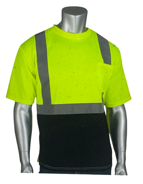 PIP Short Sleeve Hi-Vis Black Bottom T-shirt R2 Size 2XL