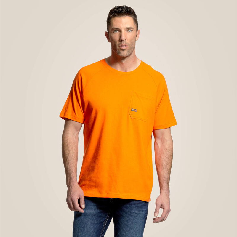 Ariat Workwear Rebar Cotton Strong T-Shirt, Orange, Size LT