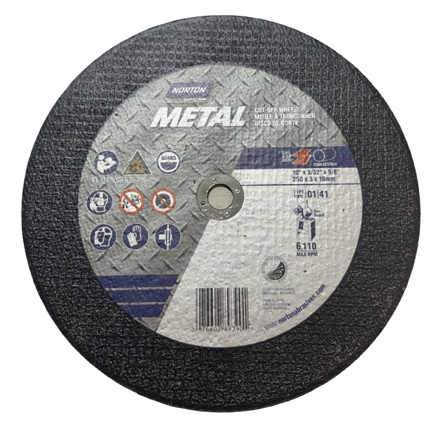 Norton 10" x 3/32" x 5/8" Cut-Off Wheel Metal Cutting 89390