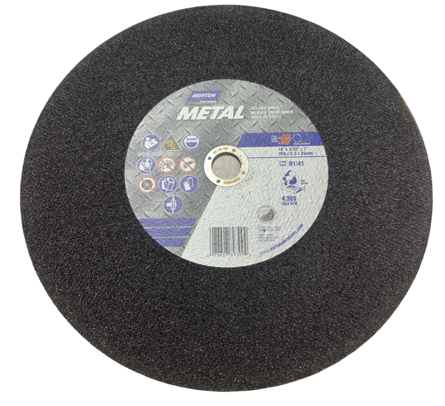 Norton 14" x 3/32" x 1" Metal Chop Saw Cut-Off Wheel Blade A/O Type 1