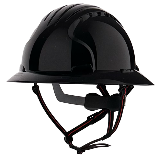 EVO 6161 Full Brim Ascend Climbing Helmet - Wheel Ratchet - Black