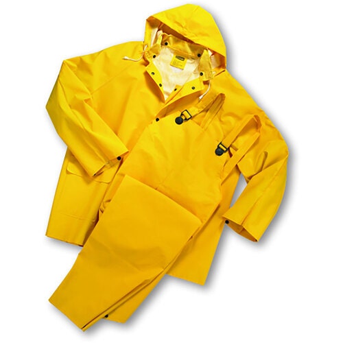 West Chester Industrial Rain Suit, Yellow, .35mm PVC/Polyester Size XL