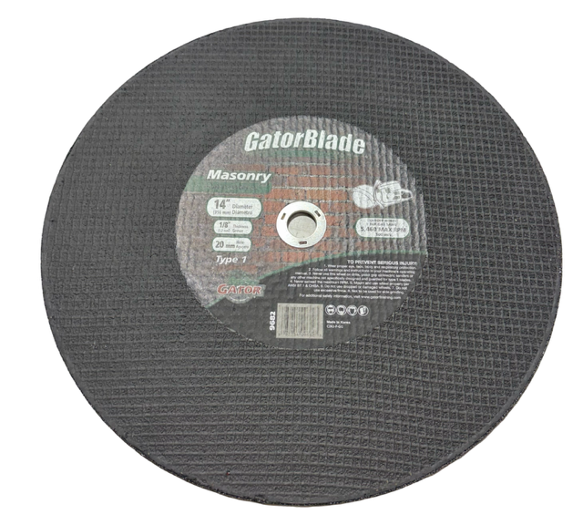 Gator 14" x 1/8" x 20mm Masonry Cut-Off Wheel for Gas Saws