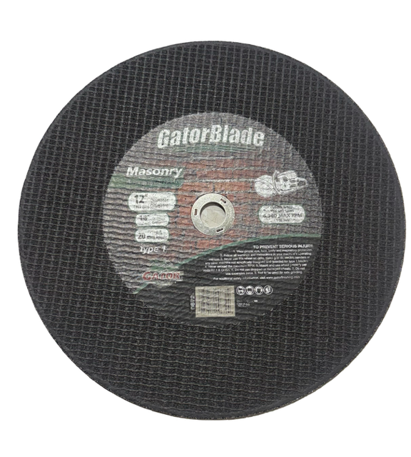 Gator 12" x 1/8" x 20mm Masonry Cut-Off Wheel for Gas Saws Type 1