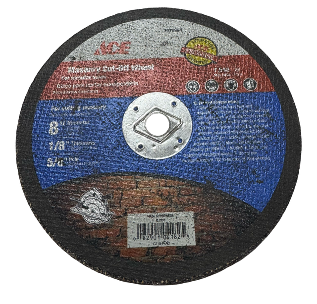 ACE 8" x 1/8" x 5/8' Masonry Circular Saw Cut-Off Wheel