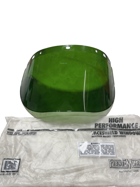Fibre-Metal High Performance Faceshield Window, Wide View, Dark Green