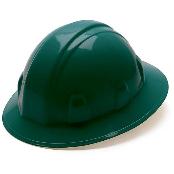 Pyramex Hard Hat Full Brim 4-Point Ratchet Suspension - Green