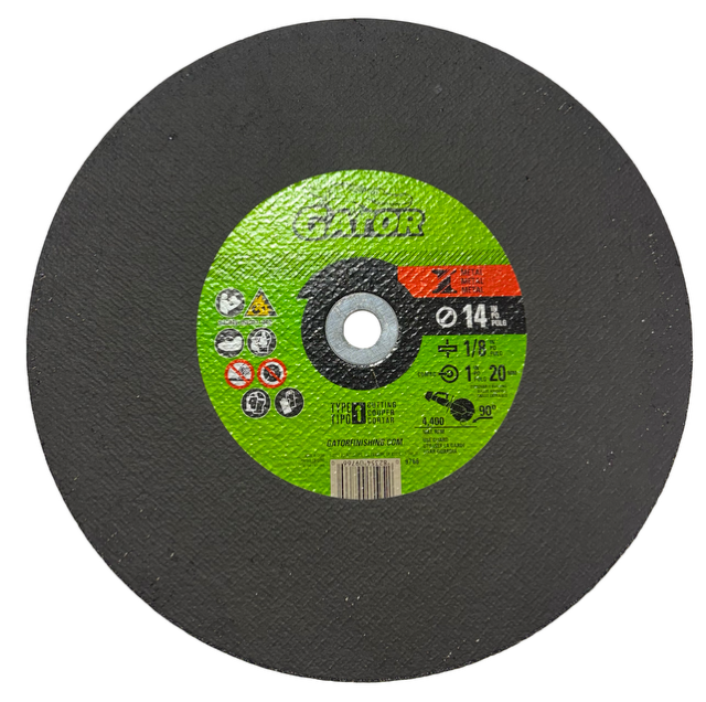 Gator 14" x 1/8" x 1"/20mm Metal Cut-Off Wheel for Gas Powered High Speed Saw