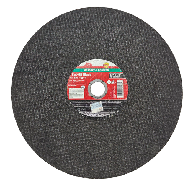 ACE 12" x 1/8" x 1" Masonry & Concrete Cut-Off Blade Type 1 for Gas Saws