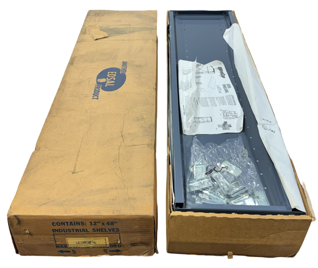 Edsal 12" x 48" Heavy-Duty UltraCap Extra Shelf, Steel, 5-Pack