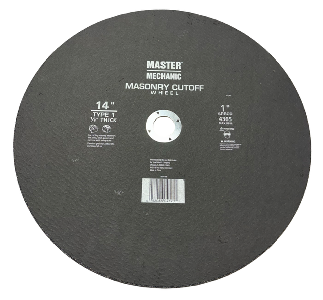 Master Mechanic 14" x 1/8" x 1" Masonry Cut-Off Wheel Type 1