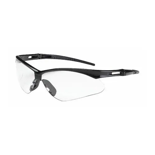 Bouton Optical Safety Glasses, Clear Anti-Scratch, Black, Semi-Rimless