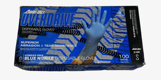 Ambi-Dex Powder Free Blue Nitrile Disposable Gloves Size Small 100 Pack